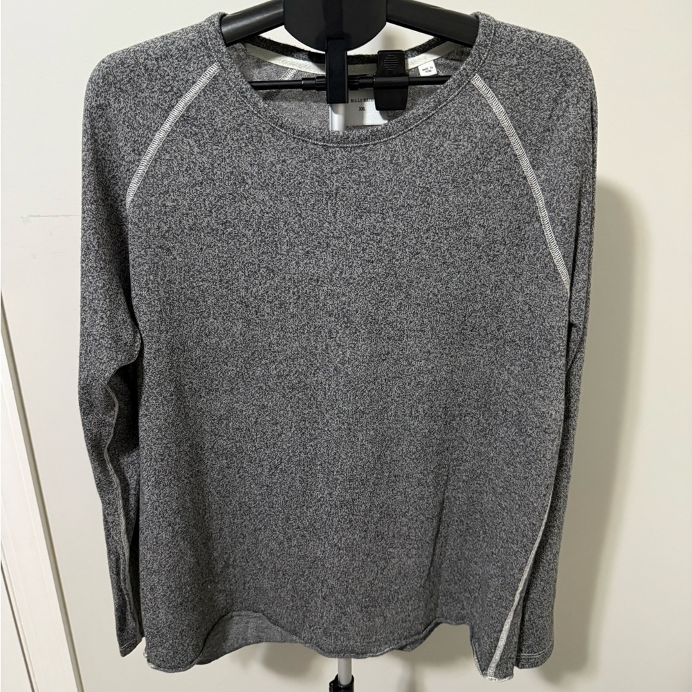 Billy Reid Shirt Men’s Crewneck Long Sleeve Pullover Charcoal Gray Size XXL